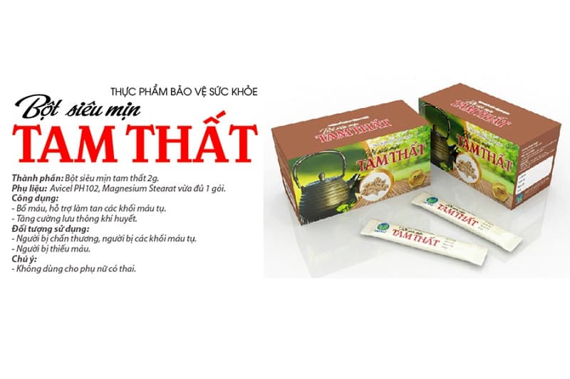 bột siêu mịn tam thất